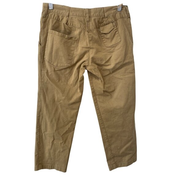 Prada Chino Pants Size 44 Flat Front Cropped Straight Leg Pockets Tan Neutral - Picture 2 of 6